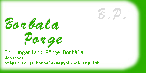 borbala porge business card