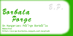 borbala porge business card